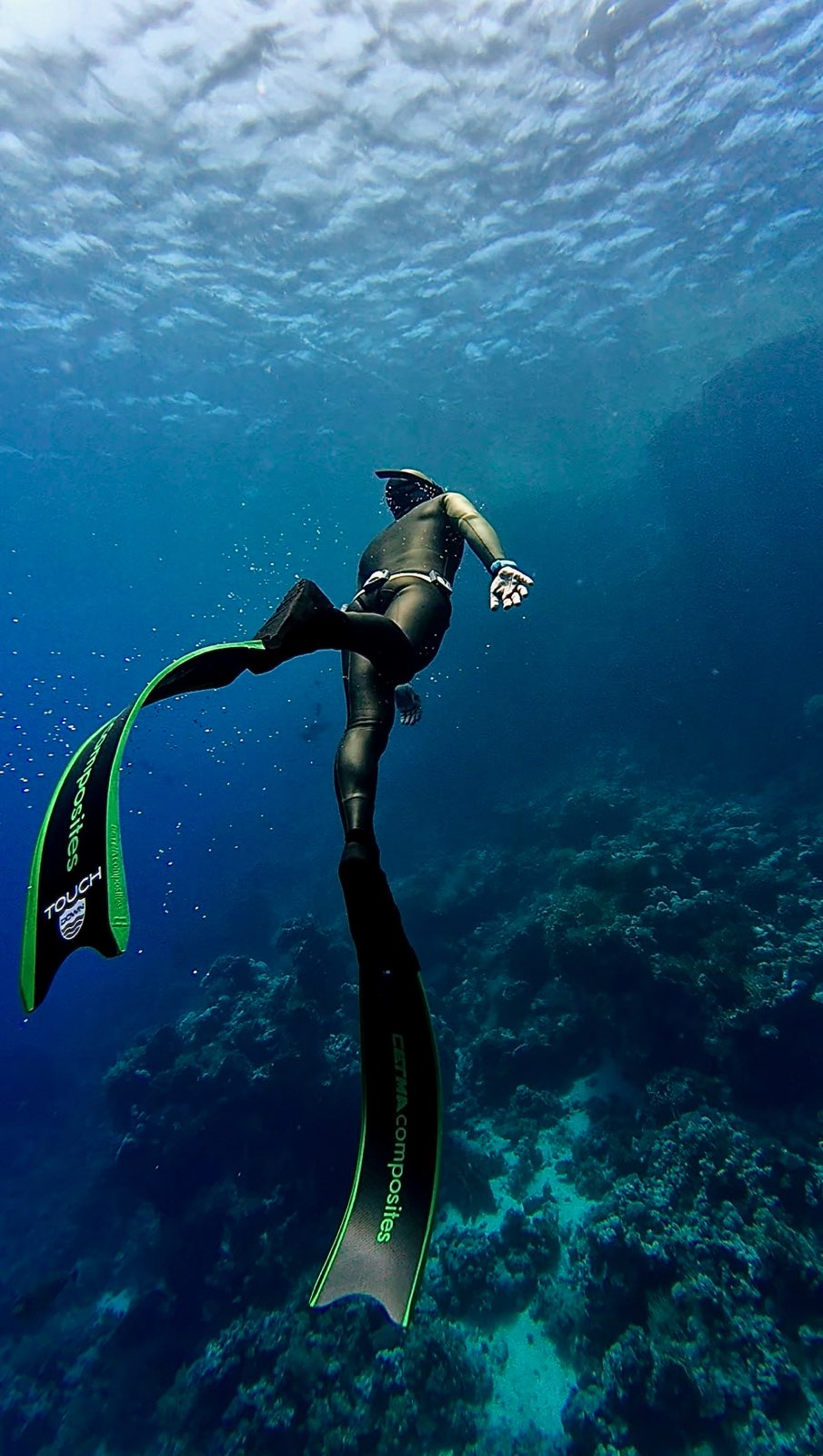 Freediver in ocean